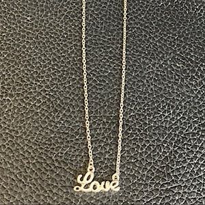 NWOT Silver Love Necklace